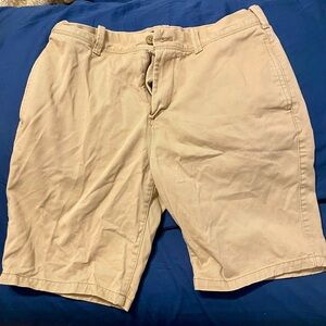 Flat front khaki shorts